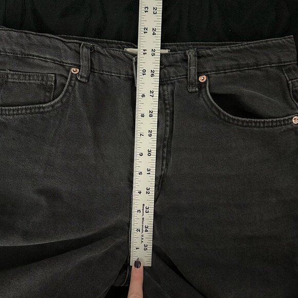 Free People We‎ the Free Button Fly Flare Jeans Womens Size 28 (28x30) Black - Picture 9 of 11